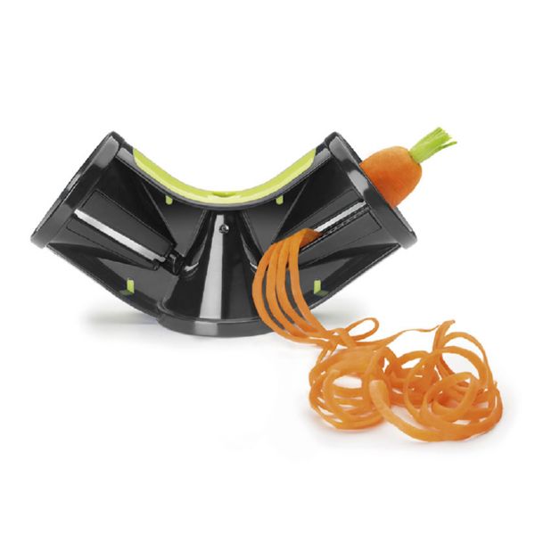 Cortador tipo sacapuntas para decorar verduras. 3 cuchillas